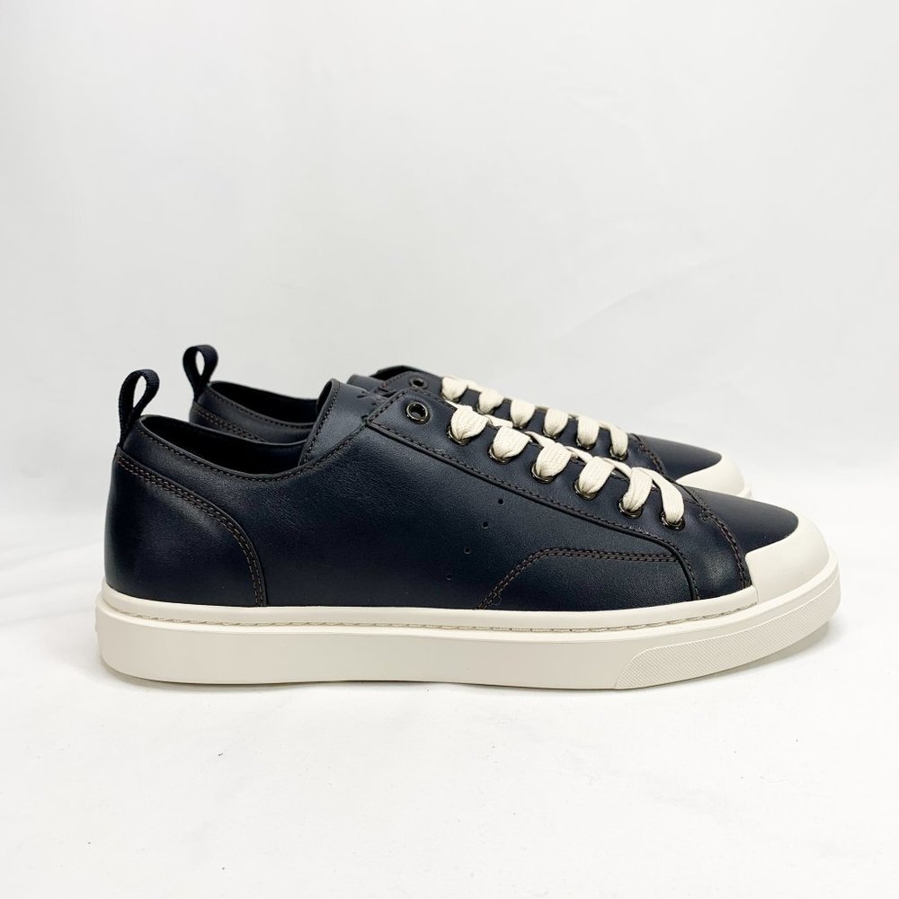 COACH C114 Lo Top Sneaker Navy 10.5 D Mens Leather - Picture 2 of 8